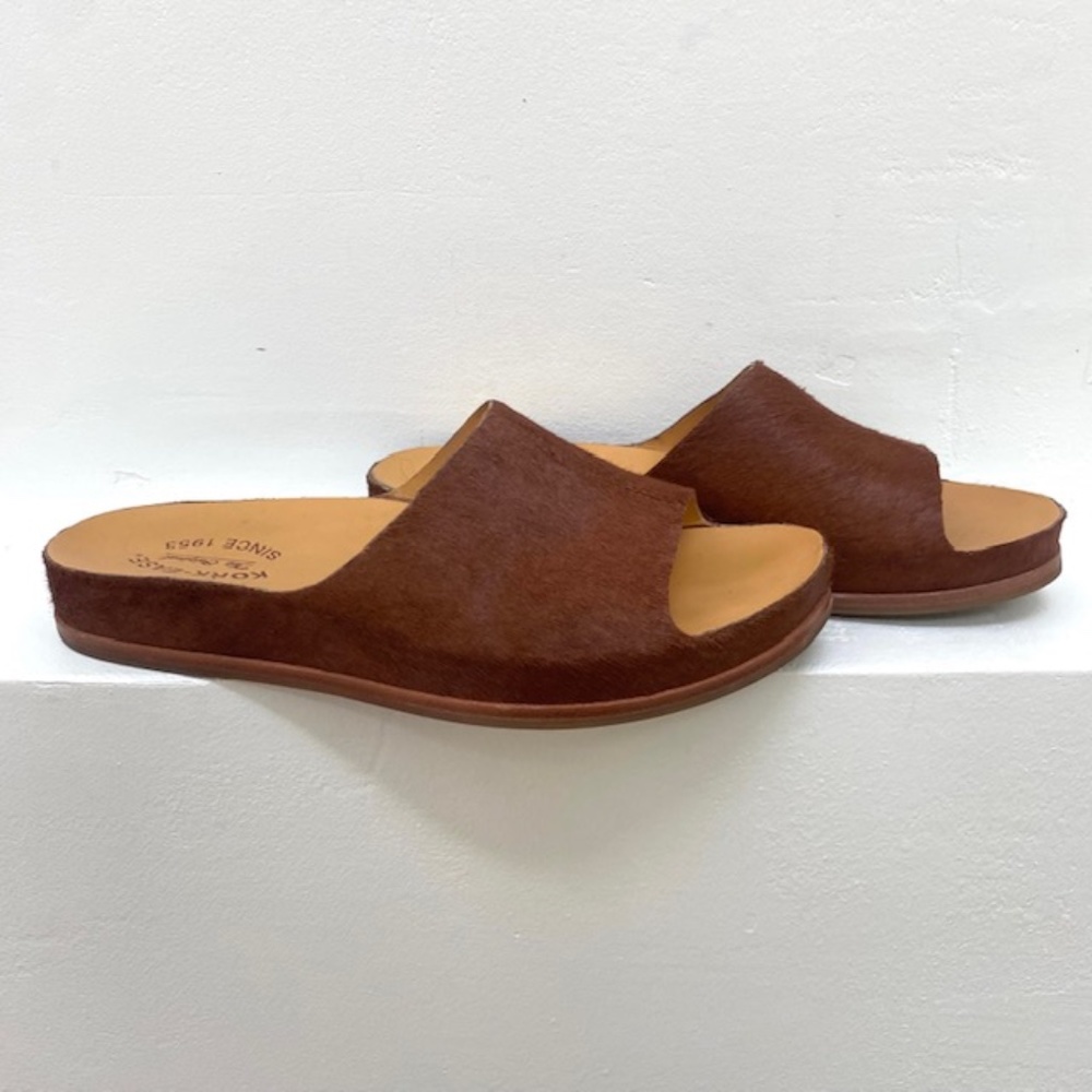 NWOT Kork-Ease Tutsi Calf Hair Slides Sandals Women's Size 9m